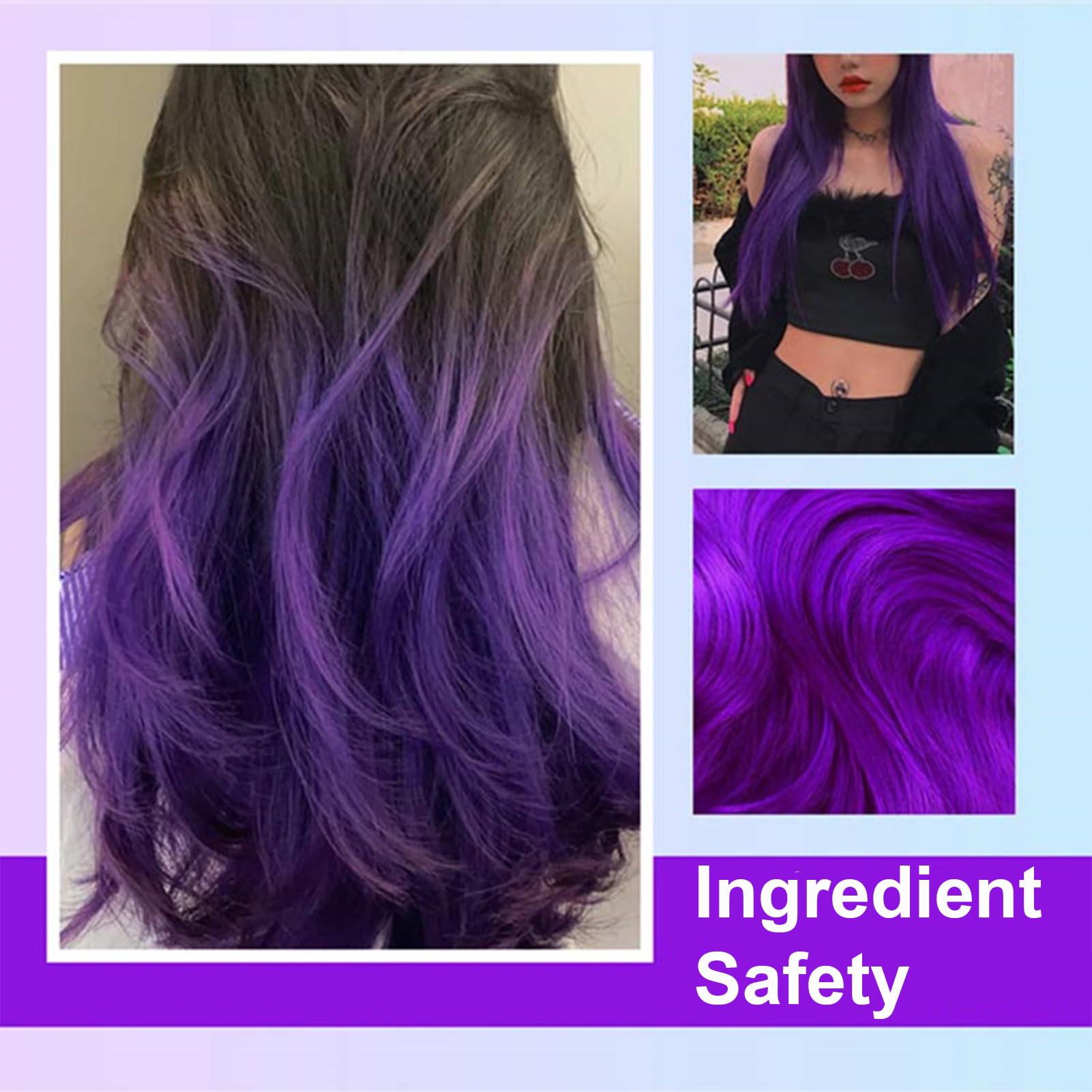 Fashion Base Purple Temporary Coloured Hair Spray - Purple Hair Dye - Instant Styling