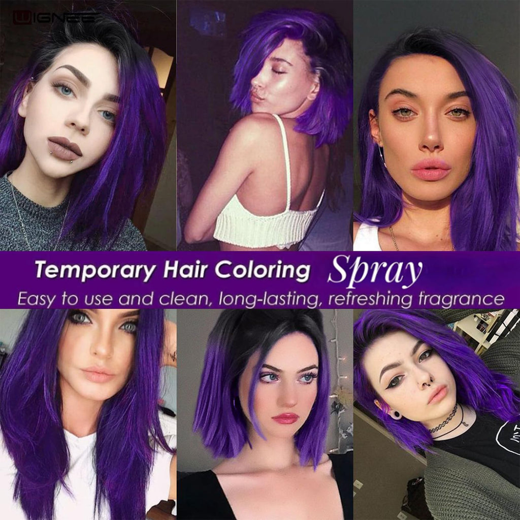 Fashion Base Purple Temporary Coloured Hair Spray - Purple Hair Dye - Instant Styling