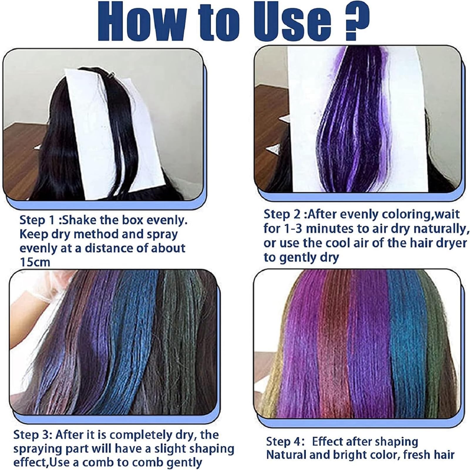 Fashion Base Purple Temporary Coloured Hair Spray - Purple Hair Dye - Instant Styling