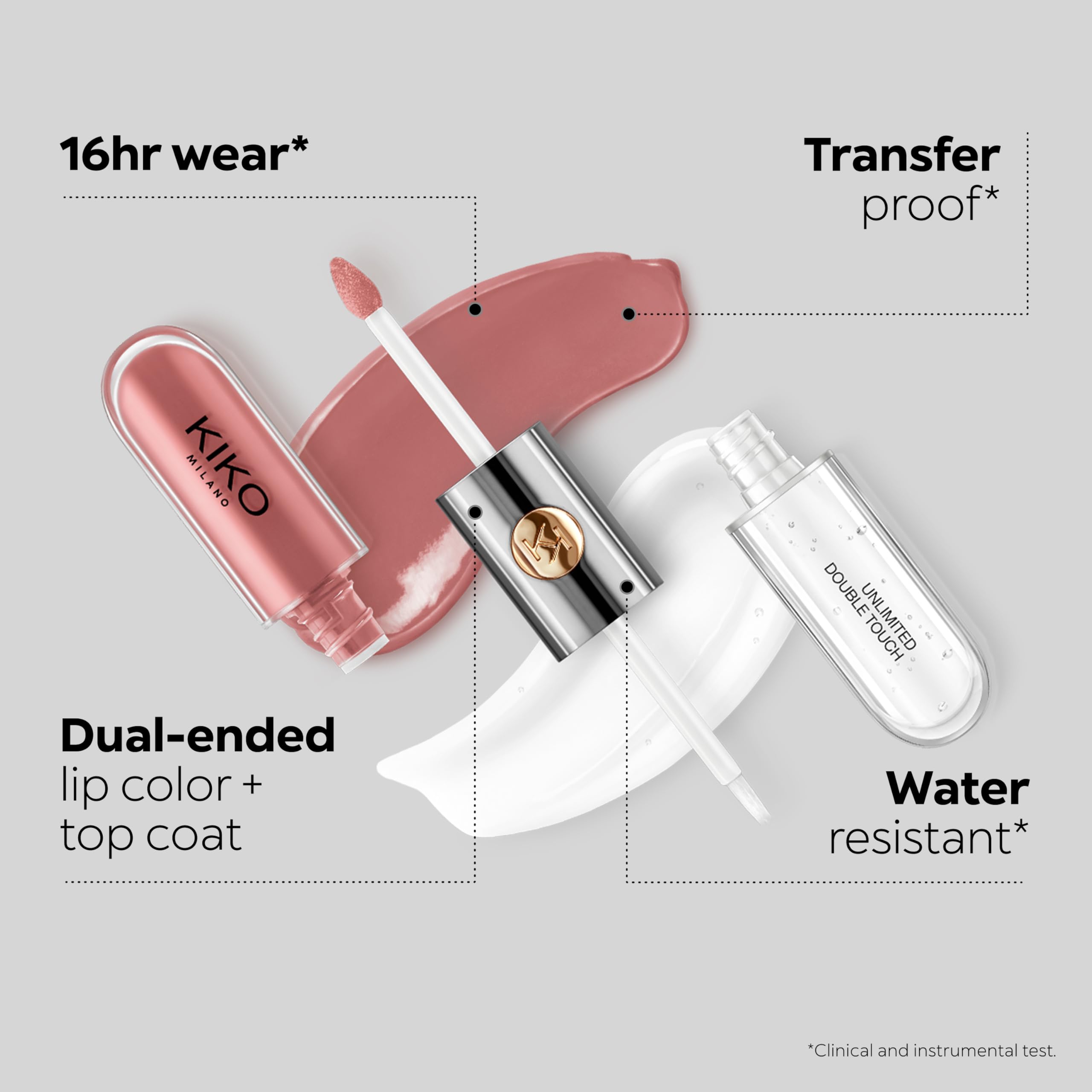 KIKO Milano Unlimited Double Touch 131 | Liquid Lipstick With A Bright Finish In A Two-Step Application. Lasts Up To 12 Hours. No-Transfer Base Colour