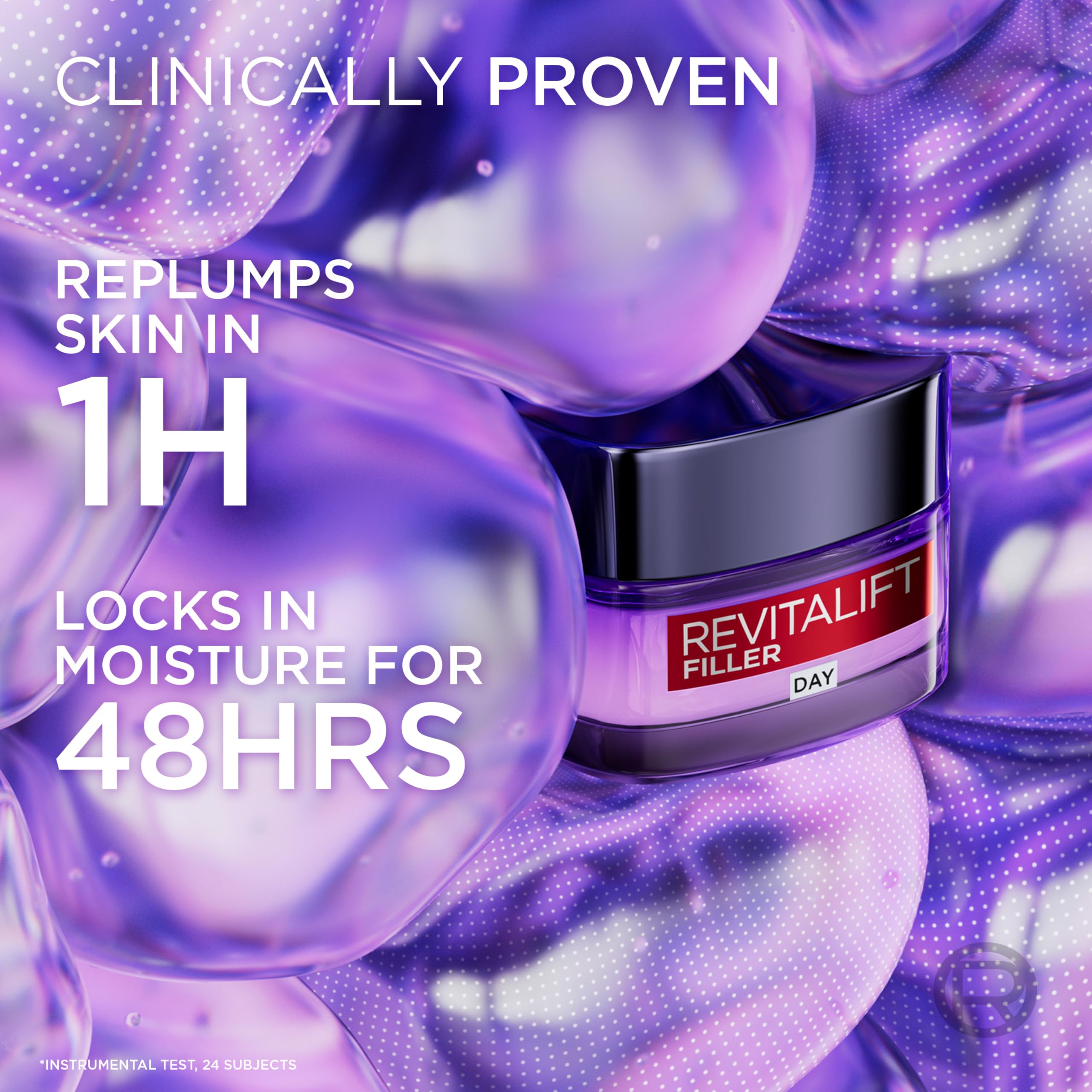 L'Or'eal Paris Day Cream, Revitalift Filler Deep Replumping Hyaluronic Acid Anti-Ageing Cream, Fills Wrinkles & Restores Volume, Intensely Hydrates, Replumps Skin, and Smooth Wrinkles, Age 35+, 50ml - Damaged Box