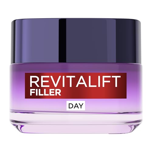 L'Or'eal Paris Day Cream, Revitalift Filler Deep Replumping Hyaluronic Acid Anti-Ageing Cream, Fills Wrinkles & Restores Volume, Intensely Hydrates, Replumps Skin, and Smooth Wrinkles, Age 35+, 50ml - Damaged Box