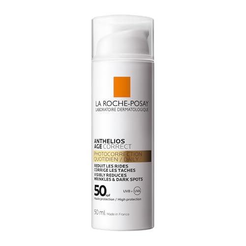 La Roche-Posay Anthelios Age Correct SPF50, Anti-Ageing Daily Sunscreen With Hyaluronic Acid, Niacinamide & Phe-Resorcinol, 24 Hour Hydration, Non-Greasy, 50ml