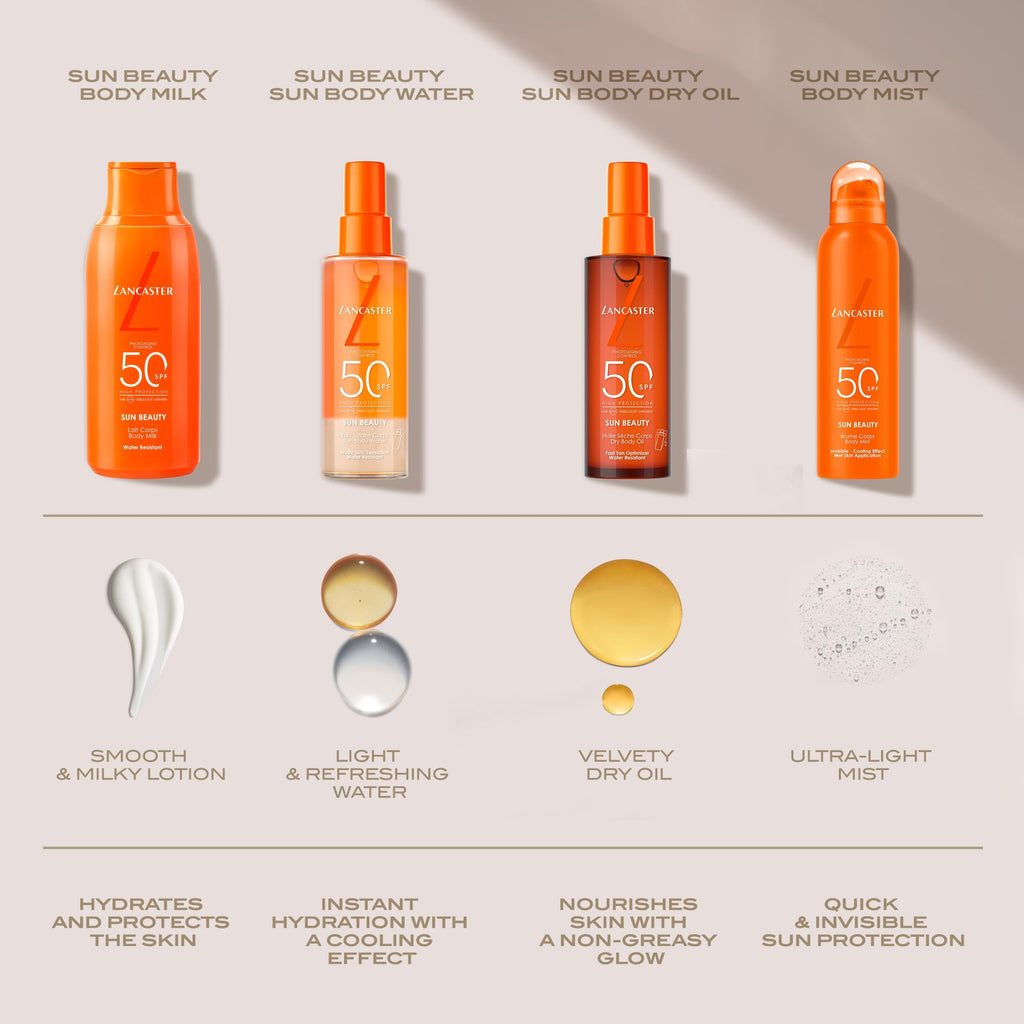 Lancaster Sun Beauty Dry Body Oil SPF30 150ml, Photoaging Control, Broad Spectrum Sun Protection, Fast Tan Optimizer, Water Resistant Formula, Dries Invisible, Suitable for All Skin Types