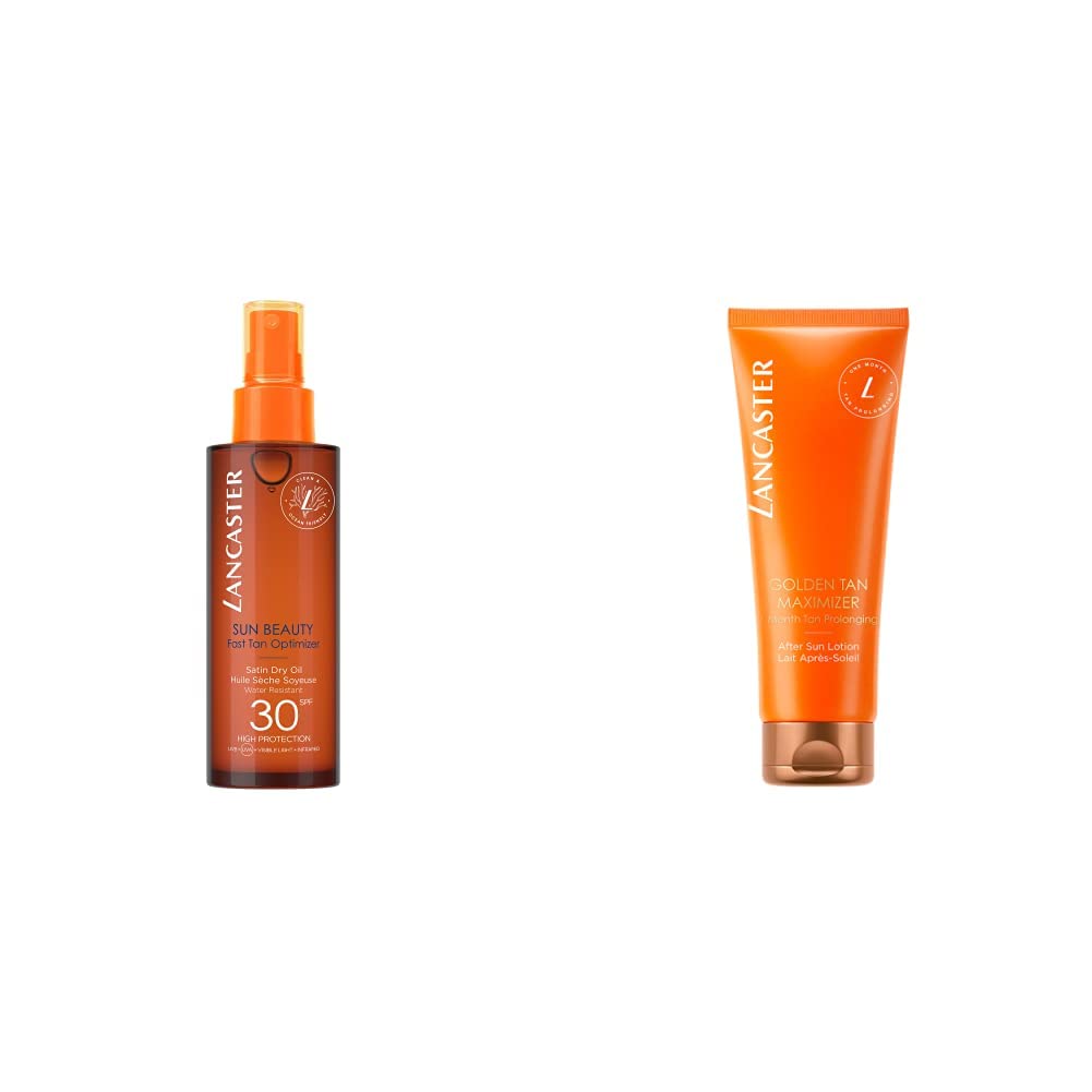 Lancaster Sun Beauty Dry Body Oil SPF30 150ml, Photoaging Control, Broad Spectrum Sun Protection, Fast Tan Optimizer, Water Resistant Formula, Dries Invisible, Suitable for All Skin Types