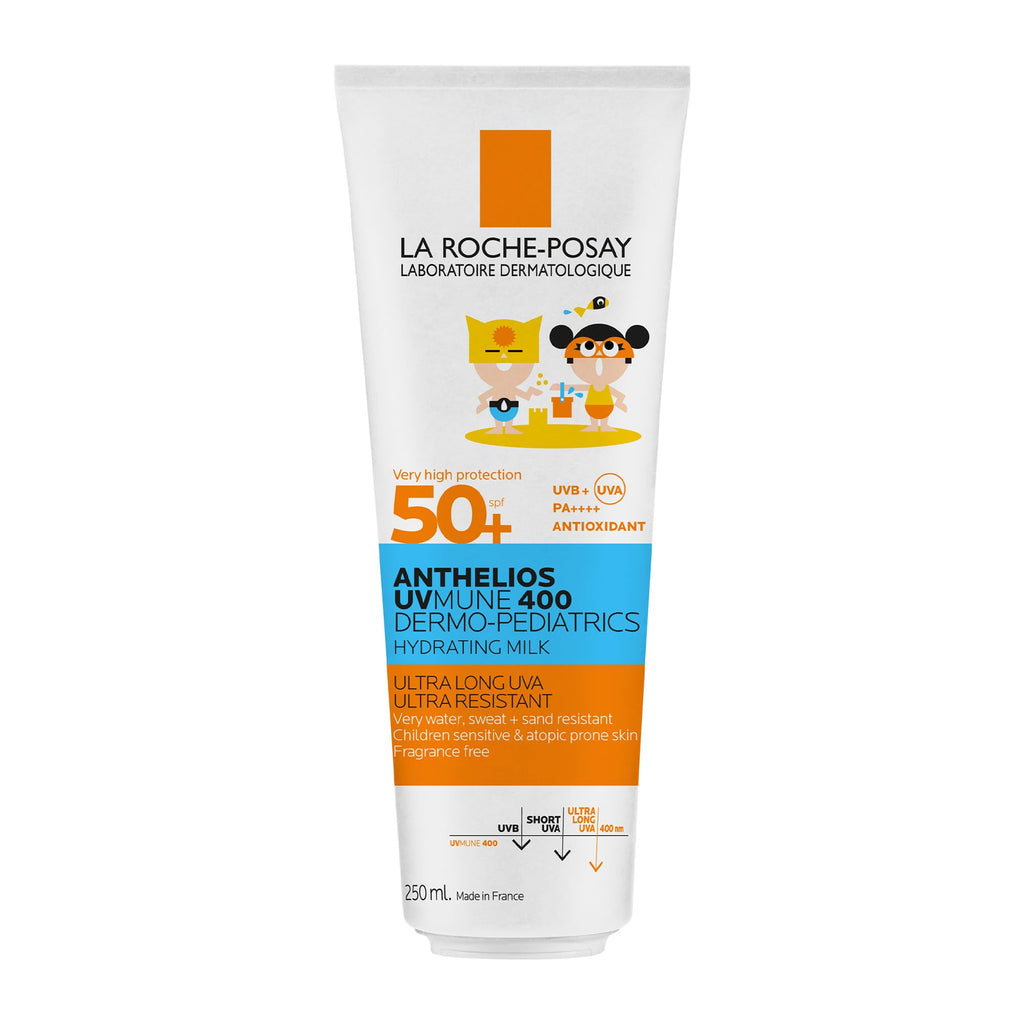 La Roche-Posay Anthelios UVMune 400 Dermo-Pediatrics Hydrating Lotion SPF50+ Children's Sunscreen With Mexoryl 400, Shea Butter, & Vitamin E, UVB and UVA Protection, 250ml