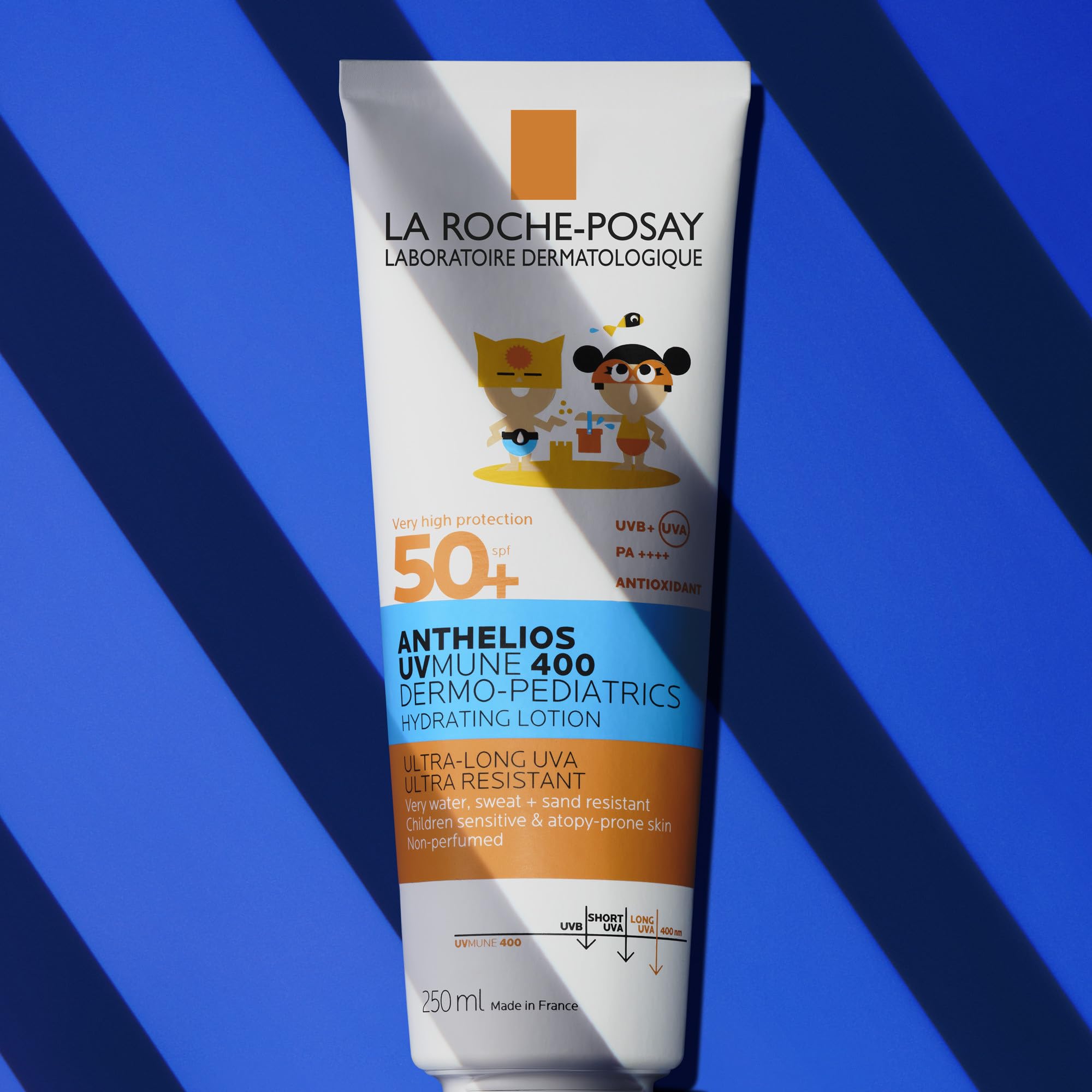 La Roche-Posay Anthelios UVMune 400 Dermo-Pediatrics Hydrating Lotion SPF50+ Children's Sunscreen With Mexoryl 400, Shea Butter, & Vitamin E, UVB and UVA Protection, 250ml