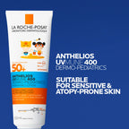 La Roche-Posay Anthelios UVMune 400 Dermo-Pediatrics Hydrating Lotion SPF50+ Children's Sunscreen With Mexoryl 400, Shea Butter, & Vitamin E, UVB and UVA Protection, 250ml