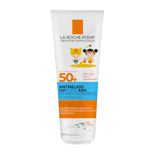 La Roche-Posay Anthelios UVMune 400 Dermo-Pediatrics Hydrating Lotion SPF50+ Children's Sunscreen With Mexoryl 400, Shea Butter, & Vitamin E, UVB and UVA Protection, 250ml