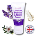 Lavender, Manuka & Neem Cream 50ml - Antibacterial, Anti-fungal, Antiseptic, Anti-Itch, Dry and Cracked Skin. Suitable for Senstive Skin Eczema & Psorasis Chapped Skin
