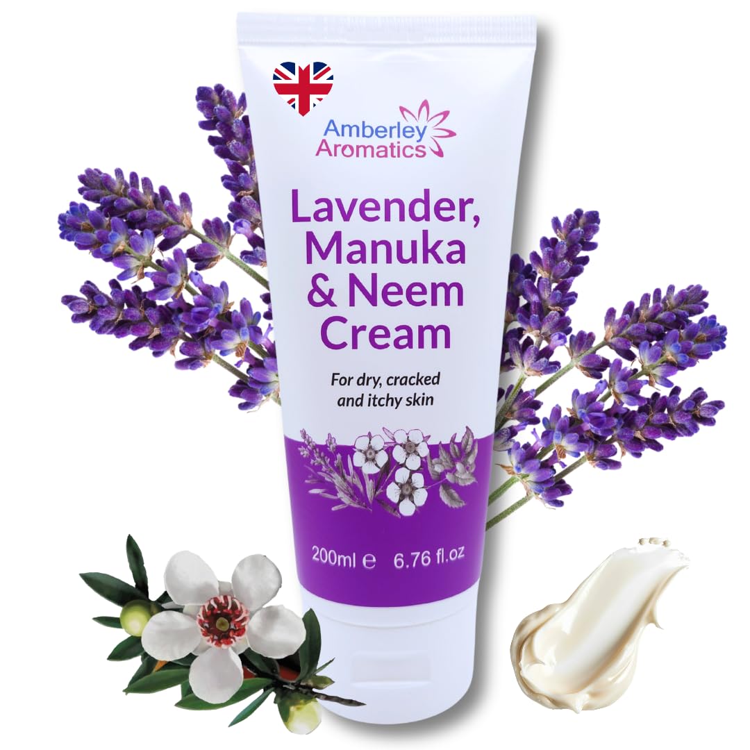 Lavender, Manuka & Neem Cream 50ml - Antibacterial, Anti-fungal, Antiseptic, Anti-Itch, Dry and Cracked Skin. Suitable for Senstive Skin Eczema & Psorasis Chapped Skin