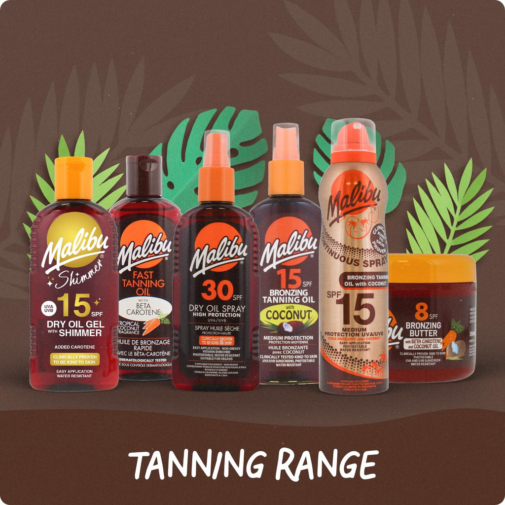 Malibu Sun SPF 6 Non-Greasy Dry Oil Spray for Tanning, Tan Enhancing & Moisturising Body Oil Mist, Water Resistant, 200ml
