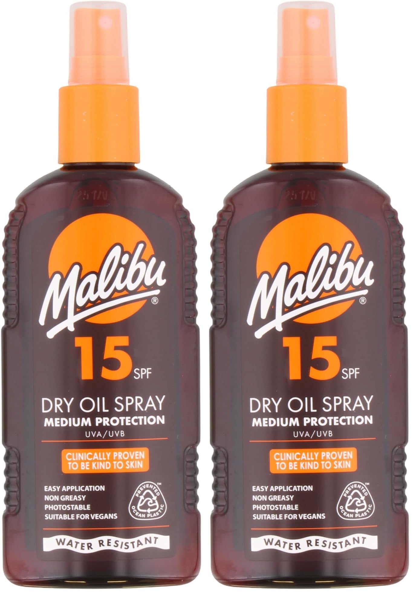 Malibu Sun SPF 15 Non-Greasy Dry Oil Spray for Tanning, Tan Enhancing & Moisturising Body Oil Mist, Water Resistant, 200ml