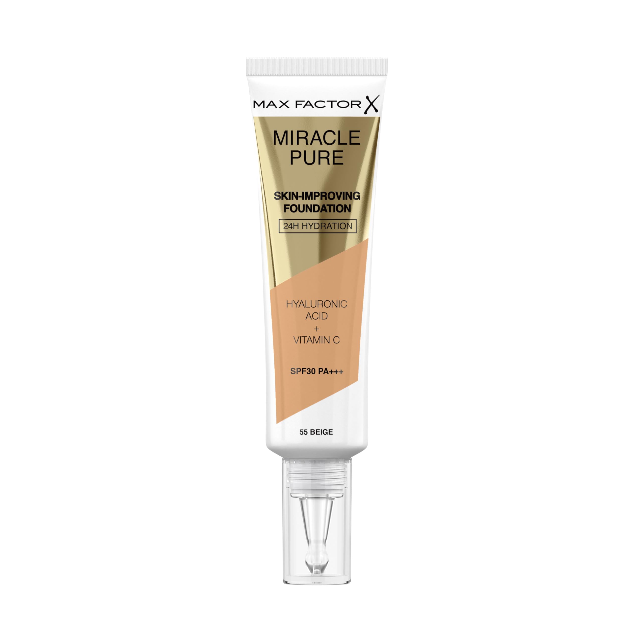 Max Factor Miracle Pure Liquid Foundation, Pearl Beige, Full Coverage, Flawless and Radiant Finish, Lightweight Formula, Smudge Resistant, Non Pore-Clogging, Fragrance Free, 35ml