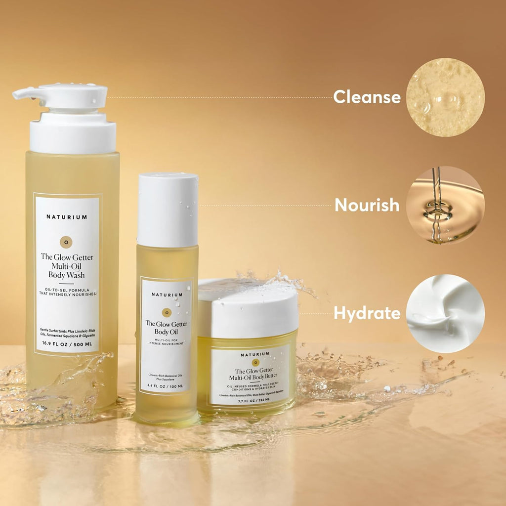 Naturium The Glow Getter Body Oil, Multi-Oil for Intense Nourishment, Hydrating & Moisturising Formula, Vegan 3.4 OZ / 100 ML