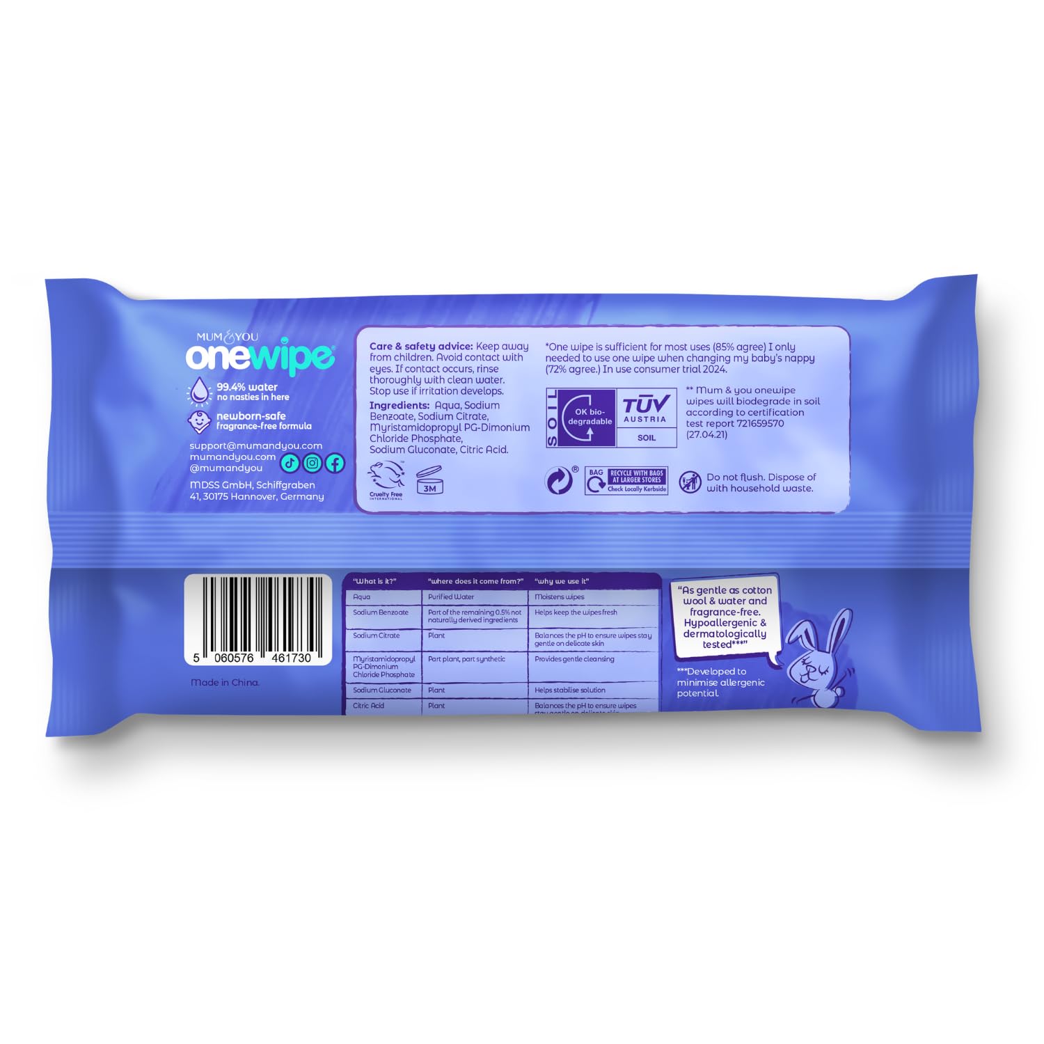 Mum & You Onewipe Baby Wipes Multipack, 100% Biodegradable Wet Wipes (10 Packs= 400 wipes), 99.4% Water| Ideal for Sensitive Newborn Skin, 30% XL Wet Wipes Adults,Eco-Friendly Wipes
