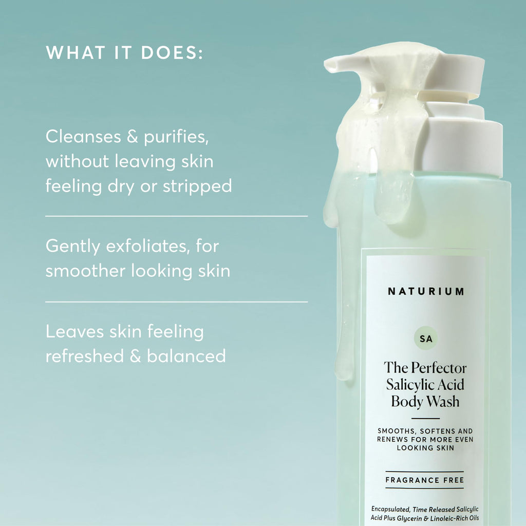 Naturium The Perfector Salicylic Acid Body Wash, Gentle & Smoothing Cleanser | 16.9 FL OZ / 500 ML - Damaged Box