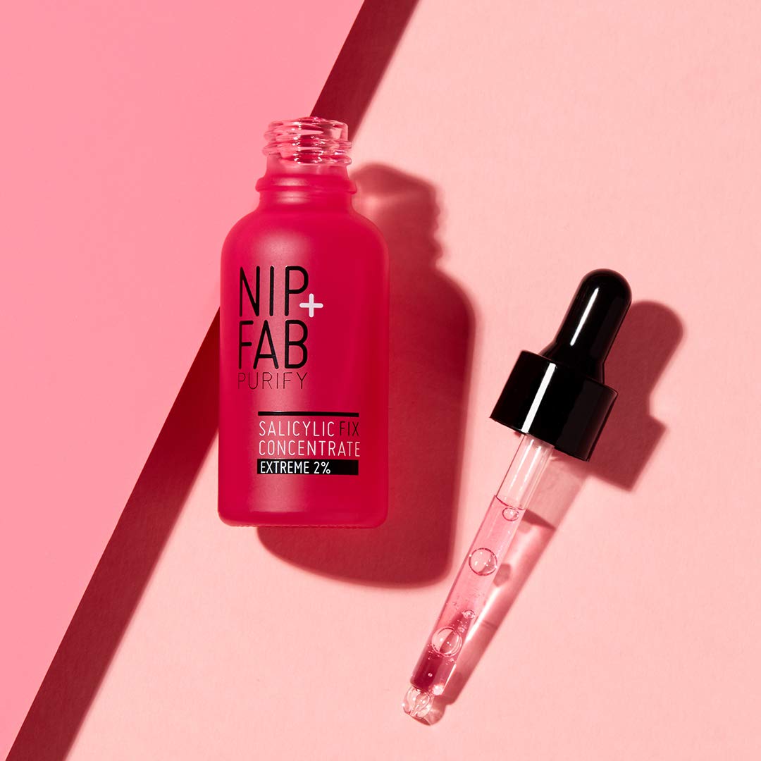 Nip + Fab Salicylic Acid Concentrate Extreme 2% BHA Liquid Drops for Face with Niacinamide Vitamin B3 to Refine and Minimize Pores, Even Skin Tone, Oil Control, 30 ml