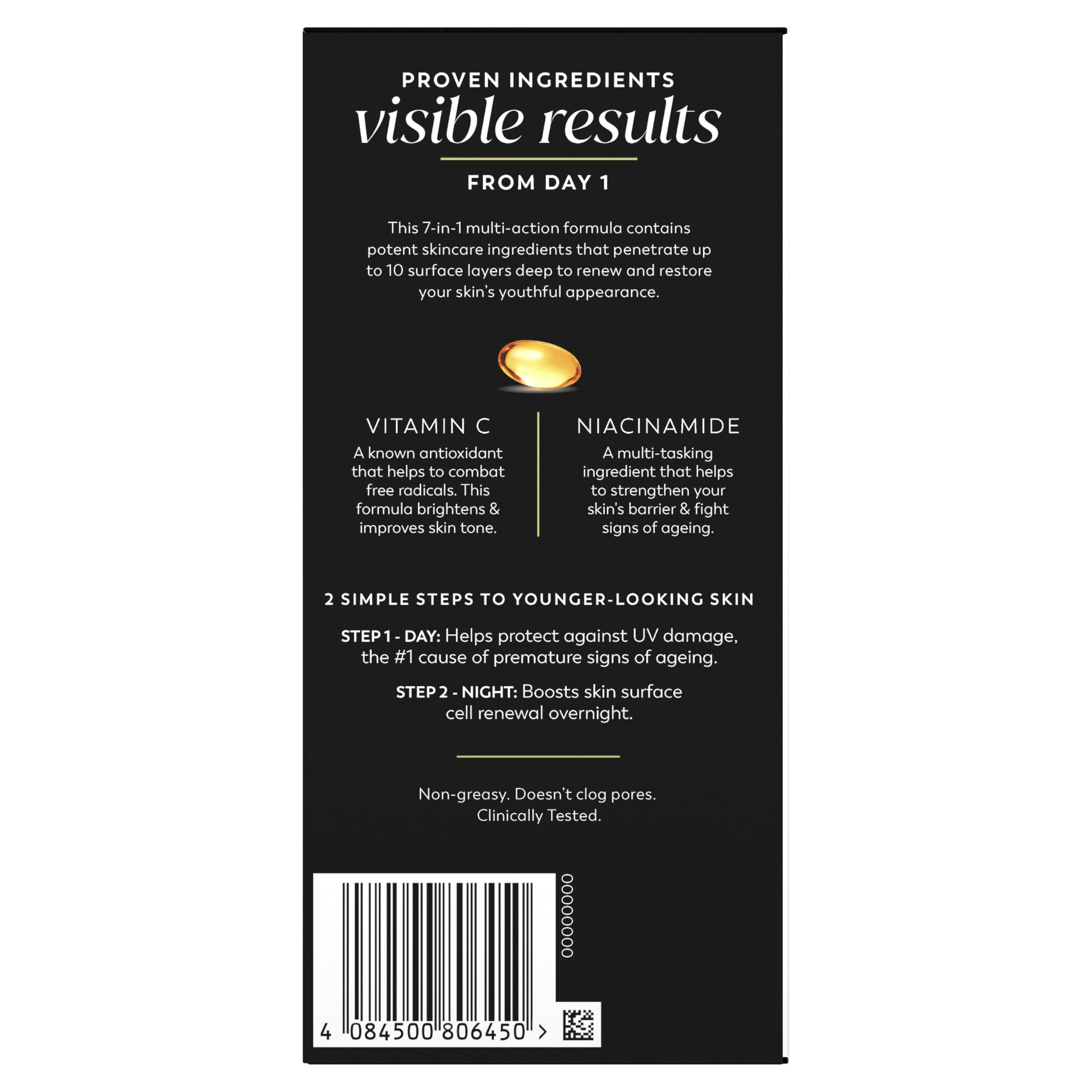 Olay Total Effects Anti-Ageing 7in1 Gift Set: Day Cream Moisturiser 37ml, Night Cream Firming Moisturiser 37ml - Damaged Box