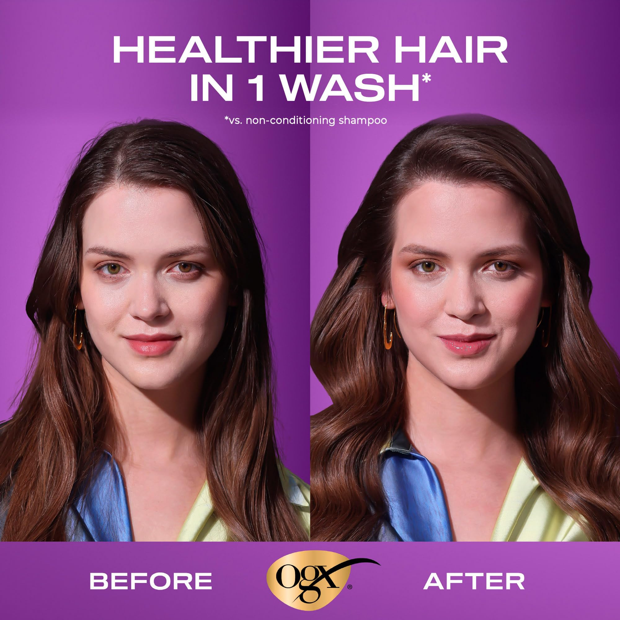 OGX Biotin and Collagen Volumising Hair Shampoo, Thick and Full, with Vitamin B7 Biotin, and Collagen, for Fine Hair, Sulfate Free Surfactants, 577ml (Packaging may vary) - Damaged Box