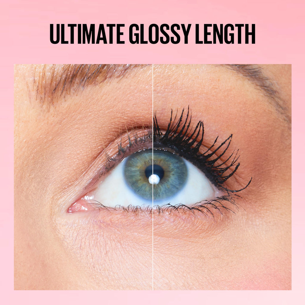 Maybelline Tubing Mascara Black, Lash Sensational Sky High Tubes Mascara with with Shea Butter + Castor Oil, Lengthening for Extension-Like Length, 24H Smudge-Proof, Washable, Vegan, Sensitive Eyes