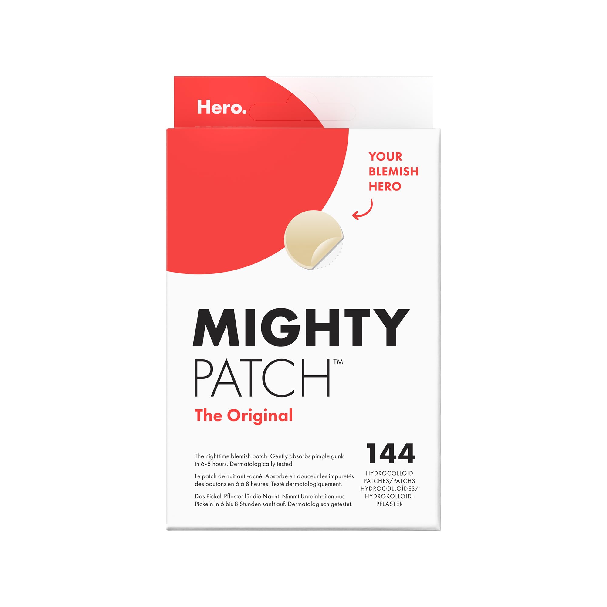 Mighty Patch Original Spot Patches by Hero Cosmetics, Day & Night Time Acne Treatment, Clear Spot Remover Hydrocolloid Patches, Anti Acne Dots, Spot Treatment Pimple Stickers - 36 Patches - Damaged Box