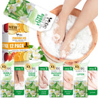 nbc BeautiLab Foot Soak Set: Bubble Salt, Sugar Scrub, Massage Mask, Massage Lotion in a Box, 4 Step Foot Spa Kit for Dry Feet, Softens Calluses, Tired Feet (3 Set, 3 Set Tropical Fruit)