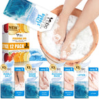 nbc BeautiLab Foot Soak Set: Bubble Salt, Sugar Scrub, Massage Mask, Massage Lotion in a Box, 4 Step Foot Spa Kit for Dry Feet, Softens Calluses, Tired Feet (3 Set, 3 Set Tropical Fruit)