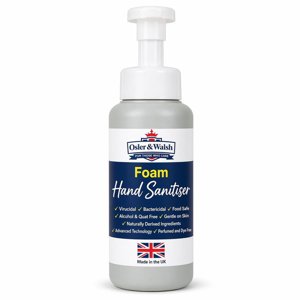 Osler & Walsh Hand Sanitiser Foaming Pump Bottles 500ml - Alcohol-Free, Quat-Free Formula - Biodegradable | Pack of 6 | Healthcare, Workplace, Nursery & Behavioural Health Use