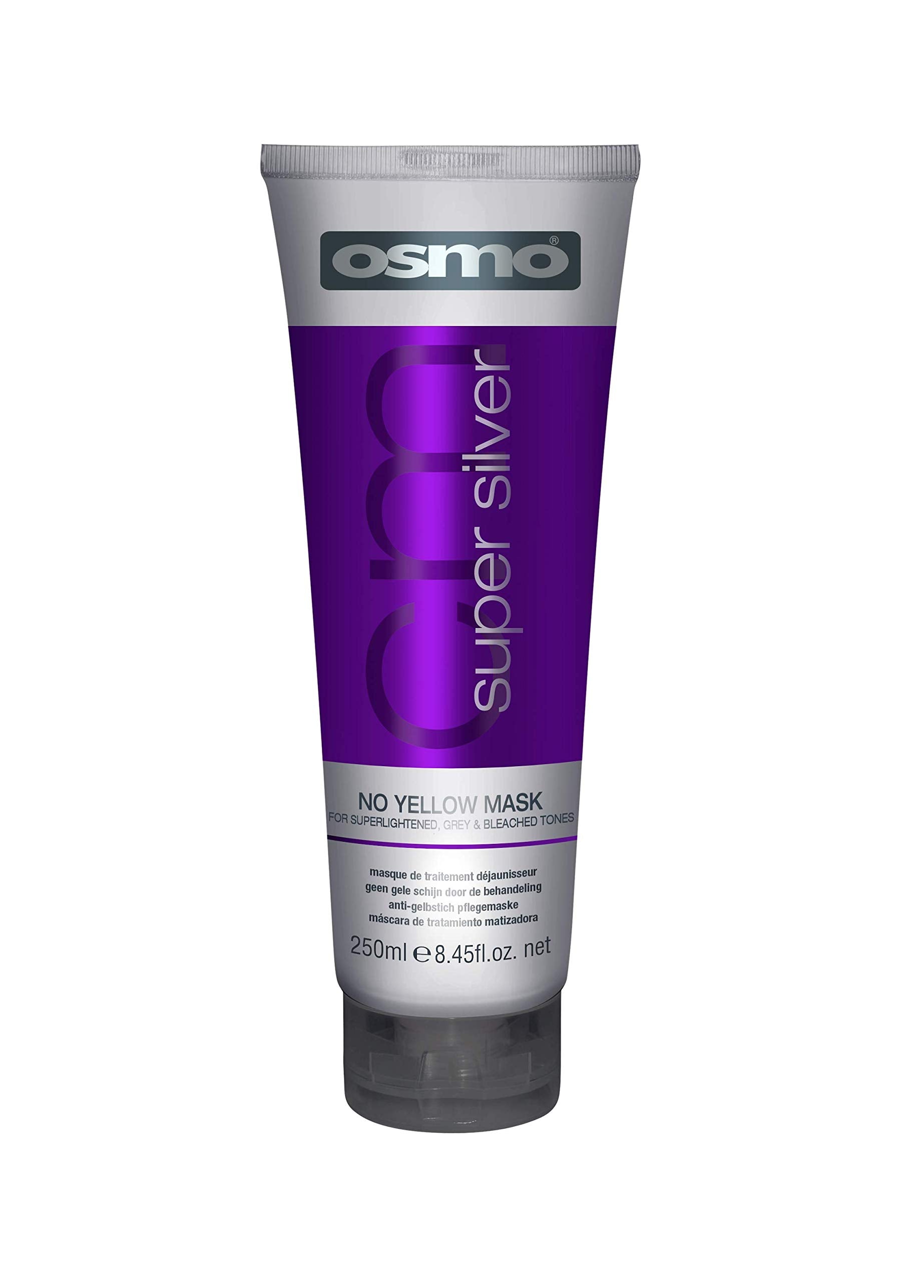 OSMO Super Silver Mask 250 ml - Purple Hair Mask for Blonde, Bleached & Grey Hair - Neutralises Brassy Yellow Tones & Enhances Cool, Ashy Colour