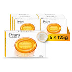Pears Pure & Gentle Transparent Natural Soap Bar - Made with Natural Oils, Nourishing and Refreshing Bathing Cleanser, Gentle & Soothing Skin Care, Pure Transparency, Pack of 6 x 125g