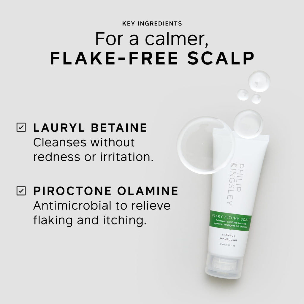Philip Kingsley | Flaky/Itchy Scalp Shampoo | Anit-Dandruff Shampoo For Flaky, Itchy, Dry, Oily Scalps | Cleansing Scalp Care | Hair Shampoo that Hydrates, Soothes and Calms | 75ml