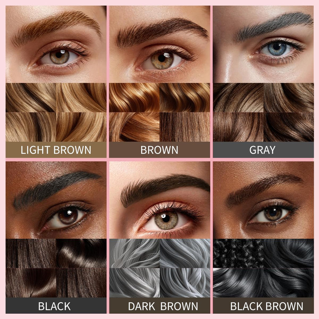 QIC eyebrow pencil,4 Tip microblading eyebrow pen, 4 Fork waterproof brow pencil, create Natural Hair-Like Brows, brown eye brow pencil - Damaged Box