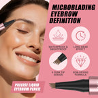 QIC eyebrow pencil,4 Tip microblading eyebrow pen, 4 Fork waterproof brow pencil, create Natural Hair-Like Brows, brown eye brow pencil - Damaged Box