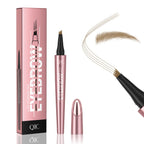 QIC eyebrow pencil,4 Tip microblading eyebrow pen, 4 Fork waterproof brow pencil, create Natural Hair-Like Brows, brown eye brow pencil - Damaged Box