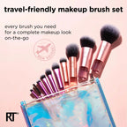 Real Techniques Travel Fantasy Mini Brush Kit, Makeup Brushes For Eyeshadow, Highlight, Contour, Powder, and Concealer, Travel-Sized Brushes and Cosmetic Bag, Synthetic Bristles, 11 Piece Set - Damaged Box
