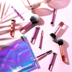 Real Techniques Travel Fantasy Mini Brush Kit, Makeup Brushes For Eyeshadow, Highlight, Contour, Powder, and Concealer, Travel-Sized Brushes and Cosmetic Bag, Synthetic Bristles, 11 Piece Set - Damaged Box