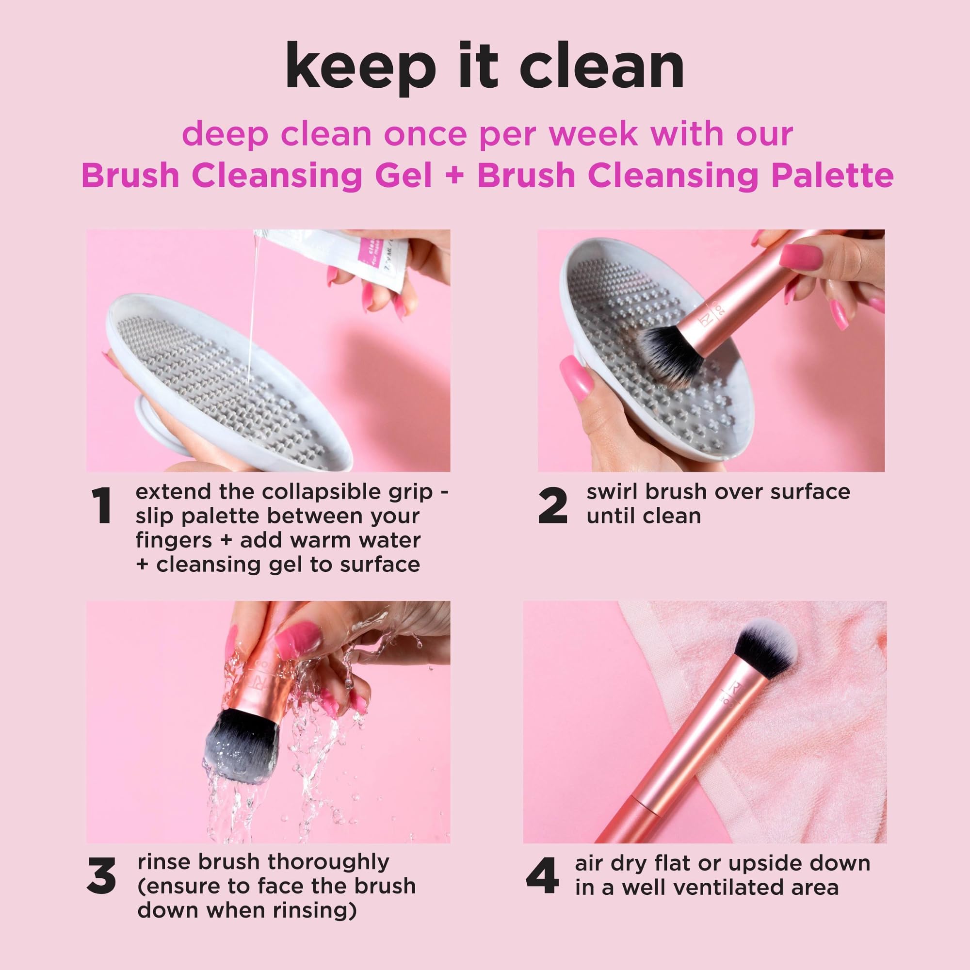 Real Techniques Travel Fantasy Mini Brush Kit, Makeup Brushes For Eyeshadow, Highlight, Contour, Powder, and Concealer, Travel-Sized Brushes and Cosmetic Bag, Synthetic Bristles, 11 Piece Set - Damaged Box