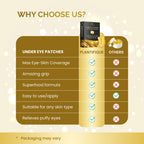PLANTIFIQUE 24K Gold Under Eye Gel Patches - Dermatologist Tested - 20 Pairs Collagen & Hyaluronic Acid Eye Masks for Dark Circles, Bags & Puffiness