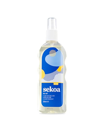 Sekoa Dry Oil Spray SPF30, 200ml | UVA and UVB Sun Protection | Vegan Sun Spray | Formulated for use on both wet and dry skin | Water Resistant