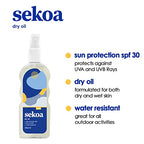 Sekoa Dry Oil Spray SPF30, 200ml | UVA and UVB Sun Protection | Vegan Sun Spray | Formulated for use on both wet and dry skin | Water Resistant