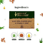 SKINSKA NATURALS Aloe Vera Soap - Enriched with Almond & Vitamin E, Moisturising Cleanser for Face & Body, Smooth Nourished Skin, Bath & Shower Bar, Paraben-Free, Cruelty-Free, Pack of 2 x 125g