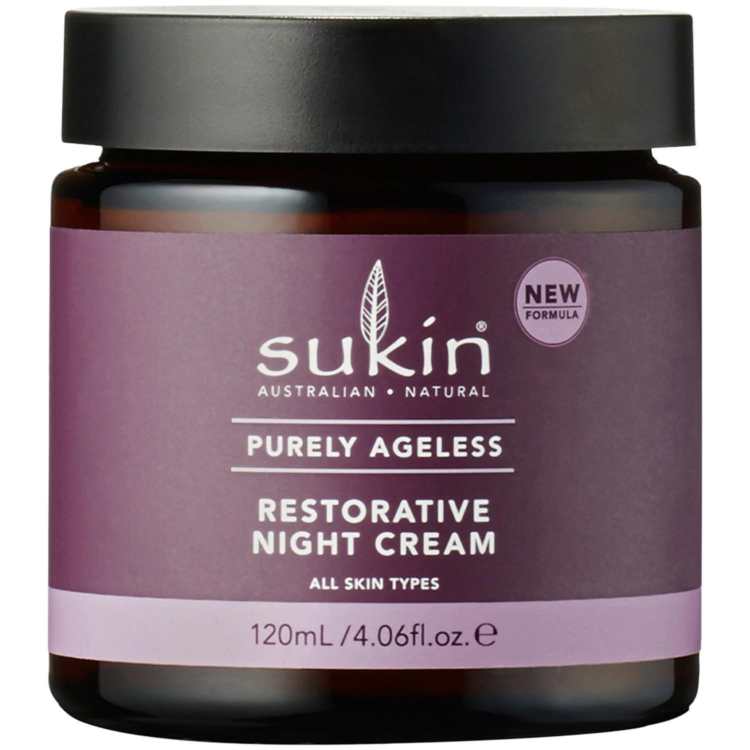 Sukin Purely Ageless Restorative Night Cream 120ml - with Ribose, Macadamia Oil, & Cocoa Butter; vegan friendly - plumps skin, fights the signs of ageing, reduces the appearance of wrinkles. - Damaged Box