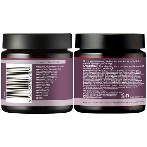 Sukin Purely Ageless Restorative Night Cream 120ml - with Ribose, Macadamia Oil, & Cocoa Butter; vegan friendly - plumps skin, fights the signs of ageing, reduces the appearance of wrinkles. - Damaged Box