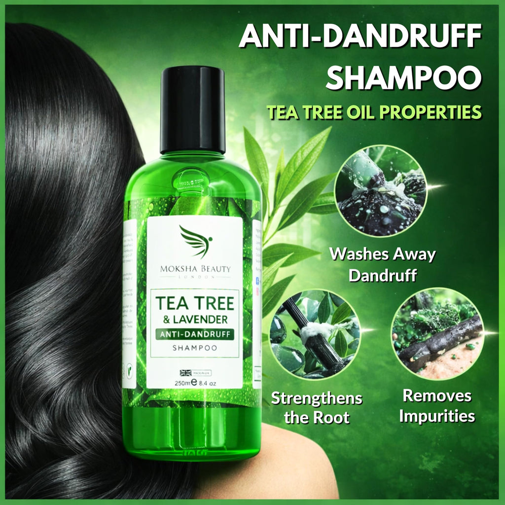 Tea Tree Anti-Dandruff Shampoo - For Dry Itchy Flaky Scalp and Dandruff