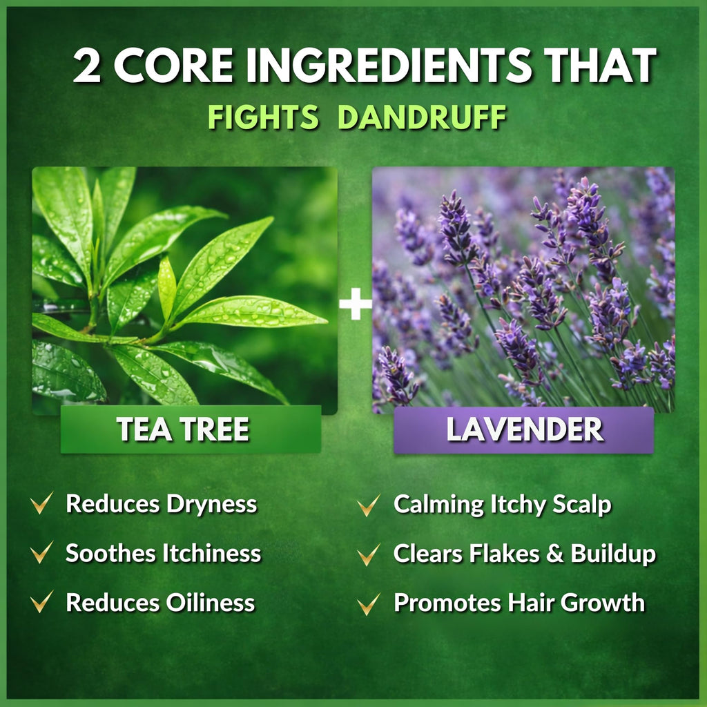 Tea Tree Anti-Dandruff Shampoo - For Dry Itchy Flaky Scalp and Dandruff