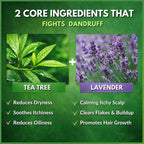 Tea Tree Anti-Dandruff Shampoo - For Dry Itchy Flaky Scalp and Dandruff