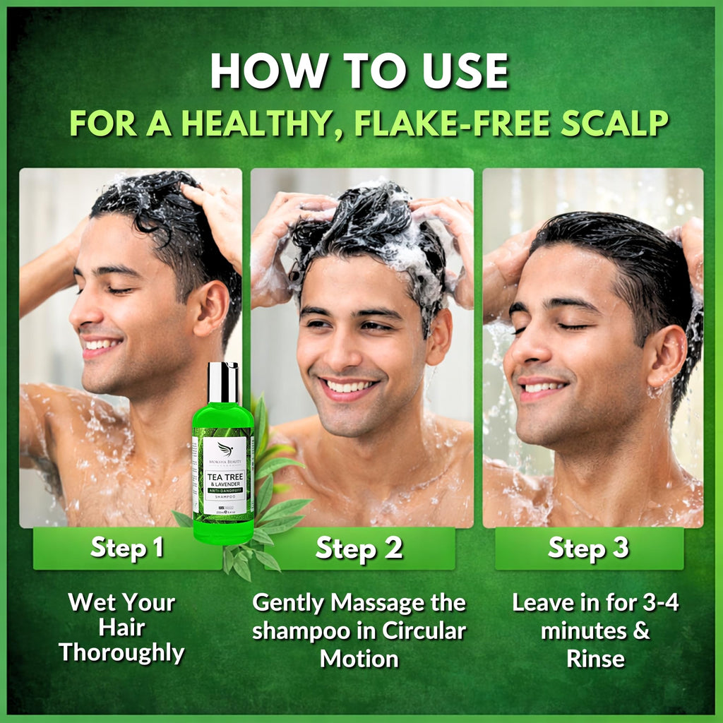 Tea Tree Anti-Dandruff Shampoo - For Dry Itchy Flaky Scalp and Dandruff