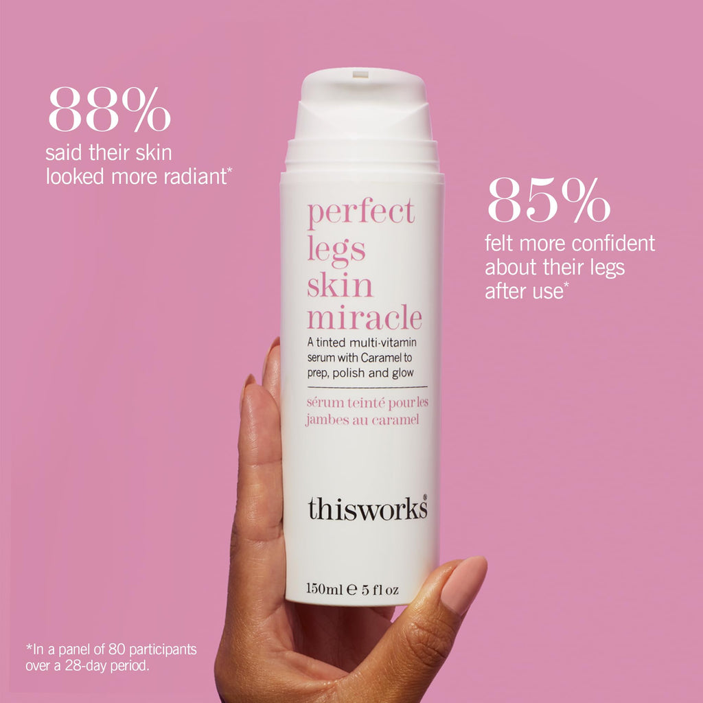 This Works Perfect Legs Skin Miracle, 150 ml - Multi-Vitamin Enriched Tinted Serum for a Natural Glow for All Skin Tones - With Vitamin C, Caramel and Arnica to Combat Uneven Skin Tone and Bruising