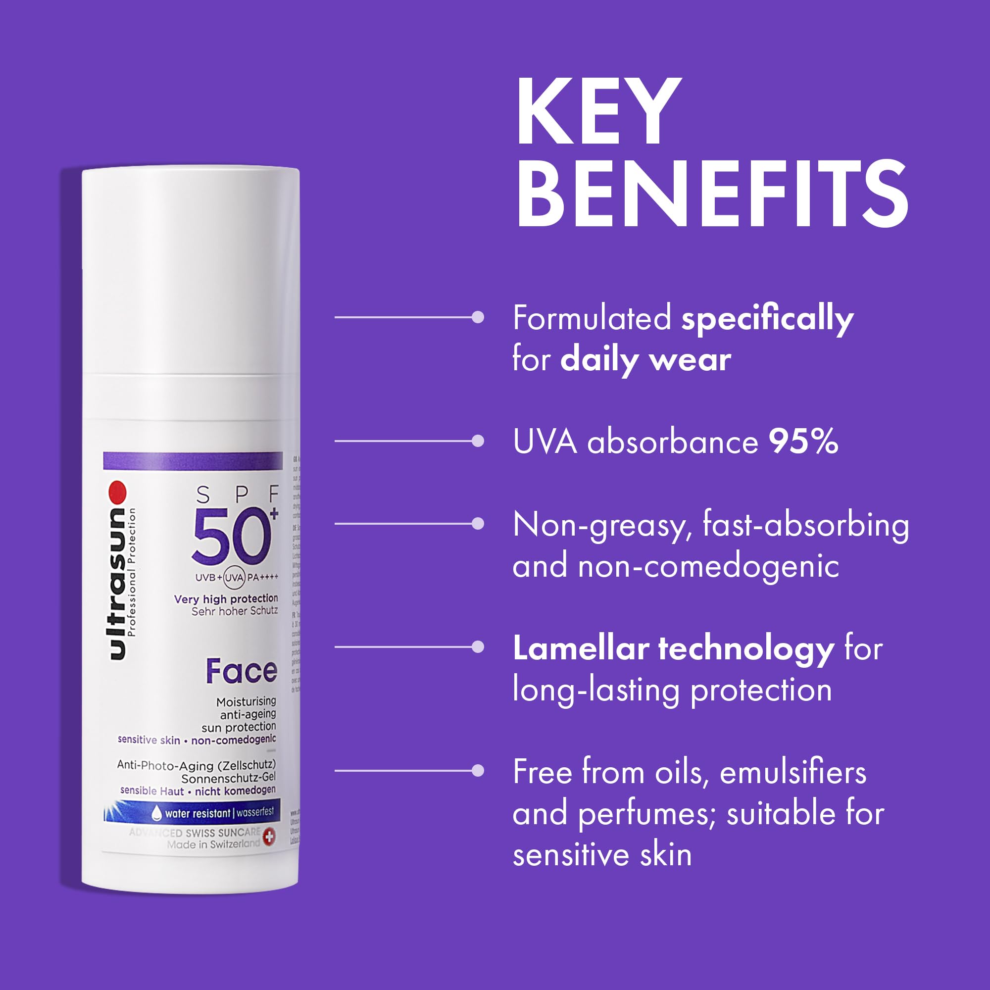 Ultrasun Anti-Ageing Face SPF50+ 50ml , Pack of 1 - Damaged Box